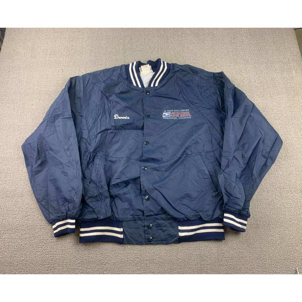 Vintage USPS Postal Service Bomber Jacket XL Made USA Safe Driver Award Hartwell